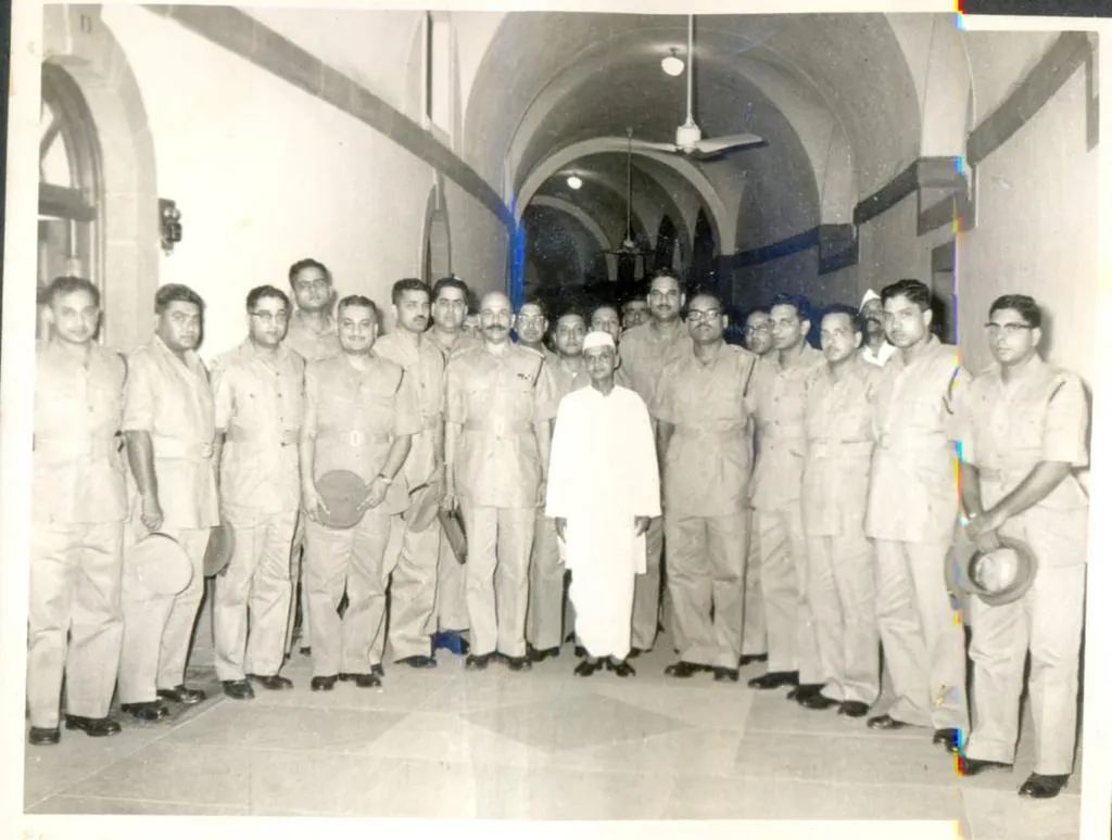 Portrait of Lal Bahadur Shastri, Indian Prime Minister, in white kurta.