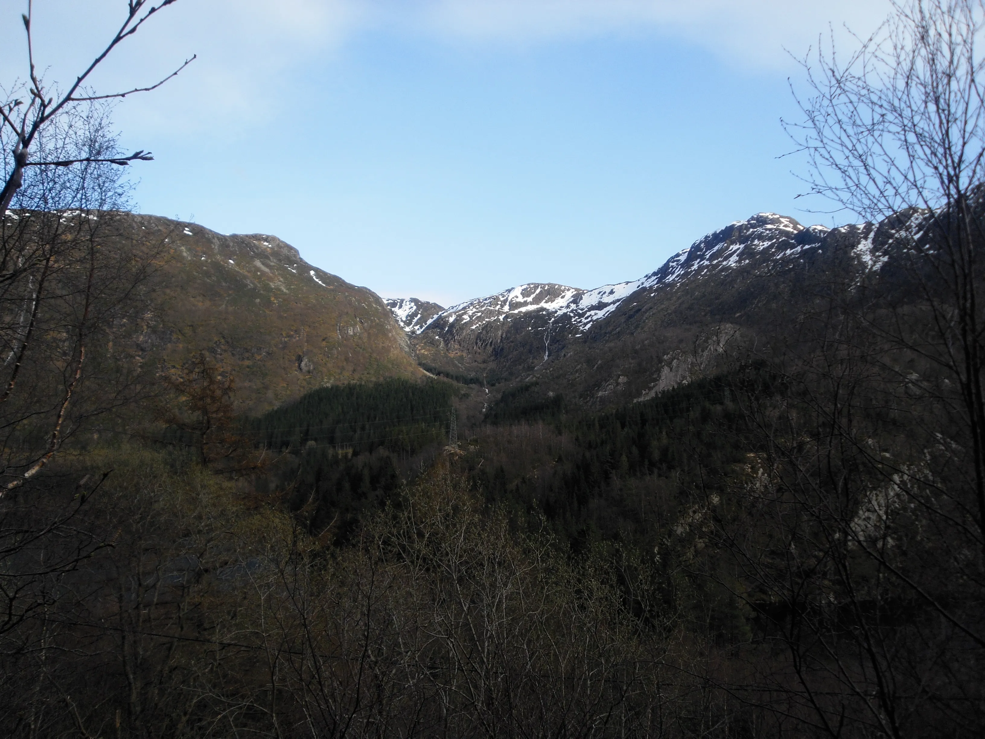 Forested mountain valley in Bergen, Norway, the Isdalen "Ice Valley".